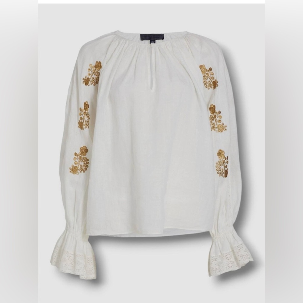 Nili Lotan Fluerine Embroidered Blouse S